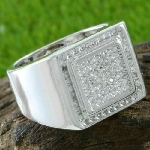 Gorgeous Men / Women Jewelry White Zircon Rings for Wedding Engagement Party Set Gifts Size 6 7 8 9 10 11 12