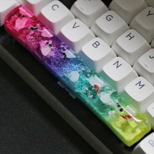 Koi Space Bar Resin Keycaps For Cherry Mx Switch Mechanical Gaming Keyboard Handmade 6.25x Spacebar Colorful Resin Keycaps