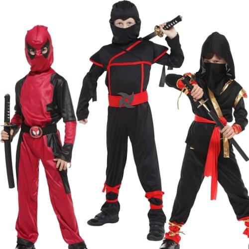 Halloween Costumes Children Boys Ninja Party Girls Warrior Cosplay Carnival Party Fancy Dress Up for Kids Girls