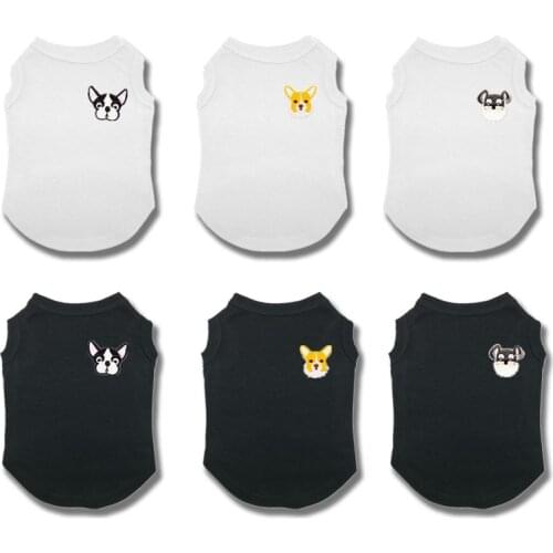 Summer Pet Dog Clothes for Dogs Clothing French Bulldog Embroidery Vest Chihuahua Cotton Cool Tshirt for Yorkies Dog Accessories