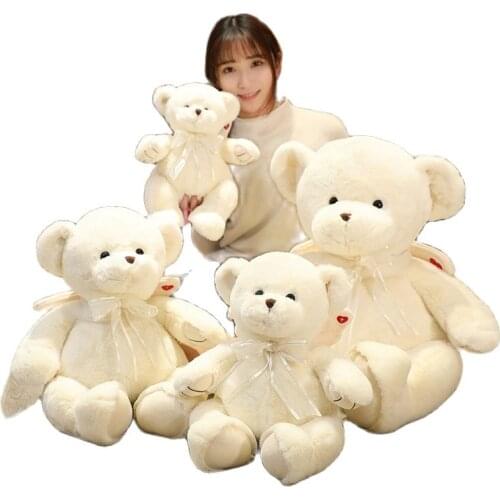 Hot New Quality White Rose Fragrance Angel Bear Plush Toy Soft Stuffed Cartoon Animal Teddy Bear Doll Valentines Gift For Girls