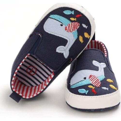 Cute Whale lion animal Print Baby canvas Shoes Sneakers Soft Bottom Anti Slip Toddler Enfant Slip-on Lazy Casual First Walkers