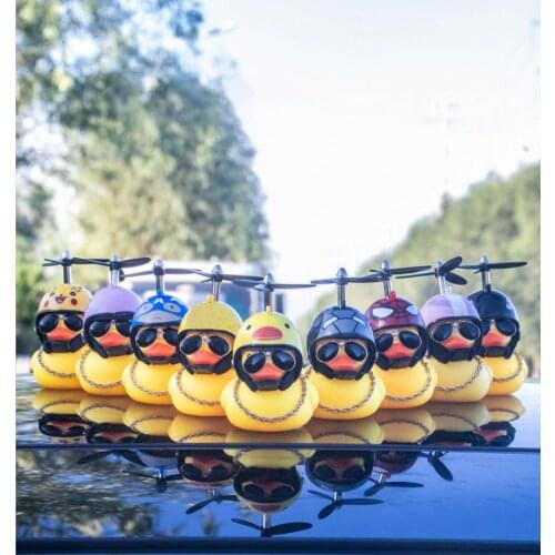 Cute Car Decoration Duck Helmet Doll Auto Center Console Side View Mirror Decoration Car Interior Decoration accessories