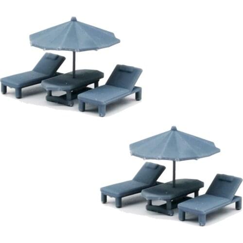 Outland Models Military Scenery Structure Deck Chair and Umbrella Set 1:87 HO Scale