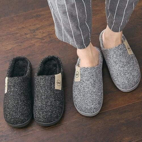 Women And Men Couple Fashion Slippers Winter Warm Fur Slippers Men House Indoor Bedroom Shoes Women Cotton Plush Slipper