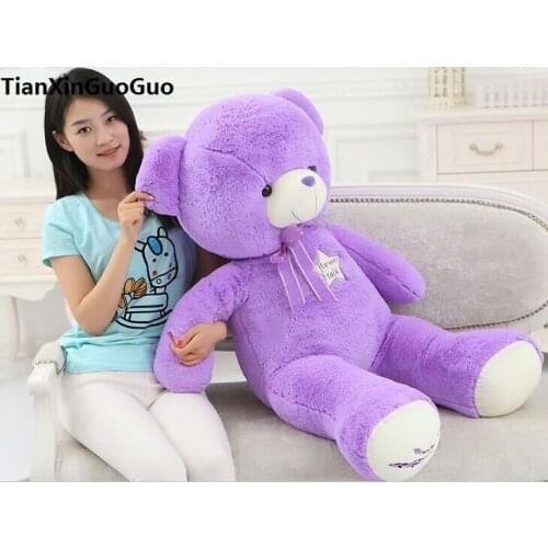 Fillings plush toy large 100cm purple teddy Bear plush toy soft bear doll throw pillow Christmas gift b0802