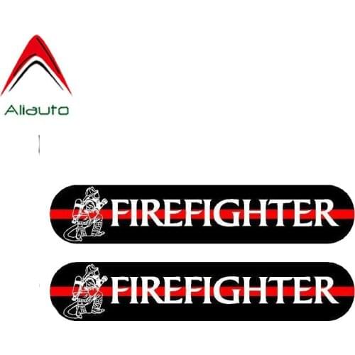 Aliauto 2 X A Funny Fireman Car Sticker Reflective PVC Decal for Citroen C5 C4 Picasso Xsara Berlingo Elysee,13CM*2.4CM