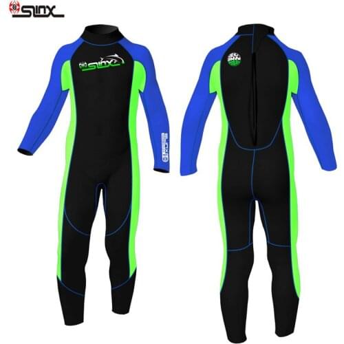 SLINX 2mm Neoprene Kids Diving Wetsuit Long Sleeve Snorkeling Clothes For Boys Girls Winter Swimming Bathing Swimsuit Keep Warm