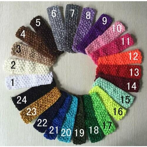 Lowest Price 4cmx15-16cm Elastic Crochet Headband Hairband Headwear 24colors Hairband