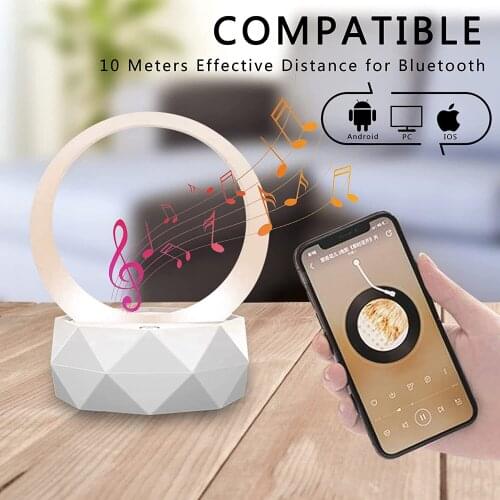 3 Modes Rechargeable Colorful Desk Lamp Bedside Night Light Portable Small Mini Speaker for Home Office, Dorm, Kids, Students