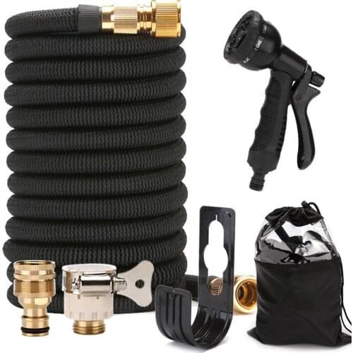 100-foot Garden Hose 30 M Watering Set Water Spray Tool Automatic Garden Irrigation Kit 3 Times Expandable 8 Kinds Flower Sprays
