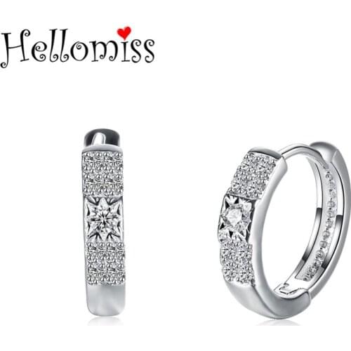 Small Hoop Earrings with Stone Fashion Jewelry Silver 925 Earrings for Women Wedding Accessories Female Brinco Earing Gifts