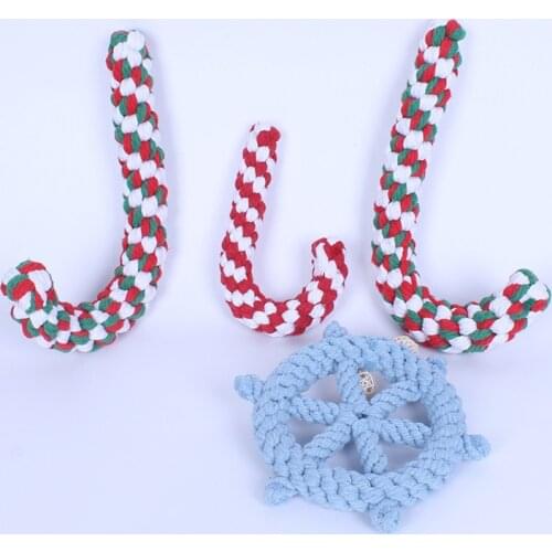 Dog Christmas toys cotton rope woven knot molars toys dog accessories for small dogs dog toys for large dogs dog toys pet toys
