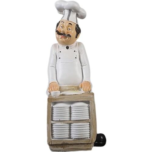 1 Pieces Chef Resin Figurine Statue Cakes Ornaments Kitchen Bar Decoration