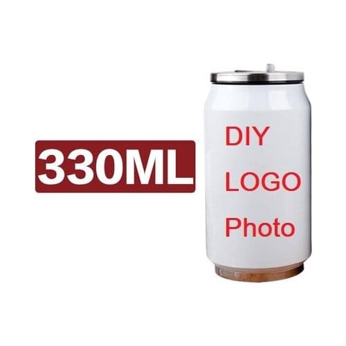 330ML/500ML Customize Cola Thermos Photo LOGO Stainless Steel Insulated Stainless Steel Vacuum Bottle Custom Name Printing Gift