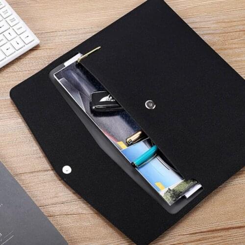 Waterproof PU Leather A4 Business Briefcase File Folder Document Paper Organizer Bag