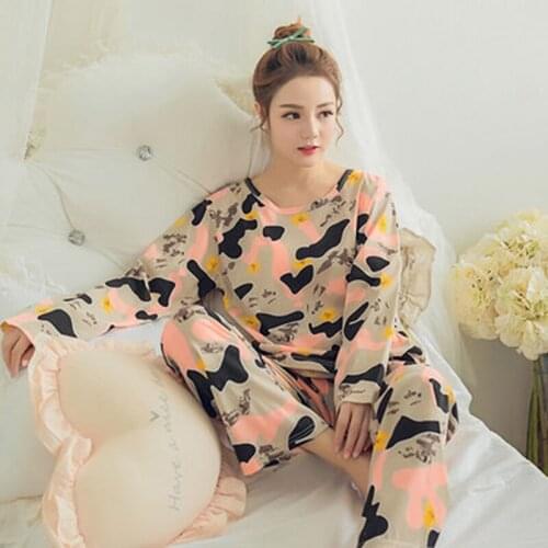 Women Pajamas Set Autumn New Printed Long Sleeve Cute Sleepwear Spring Casual Homewear Female Pyjamas