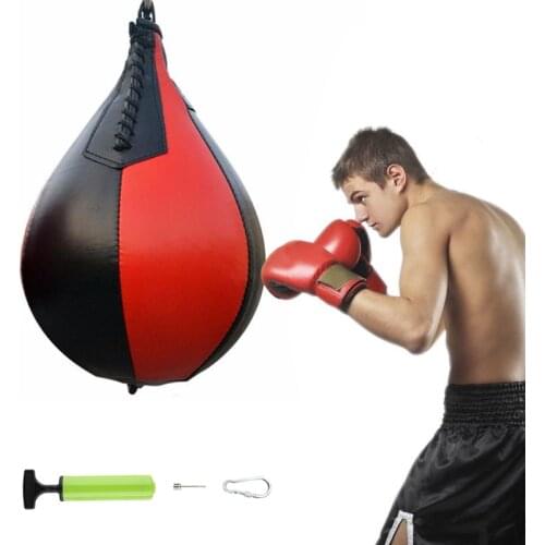 1set PU Pear Boxing Bag Hanging Speed Balls Muay Thai MMA Fitness Sports Equipment Training