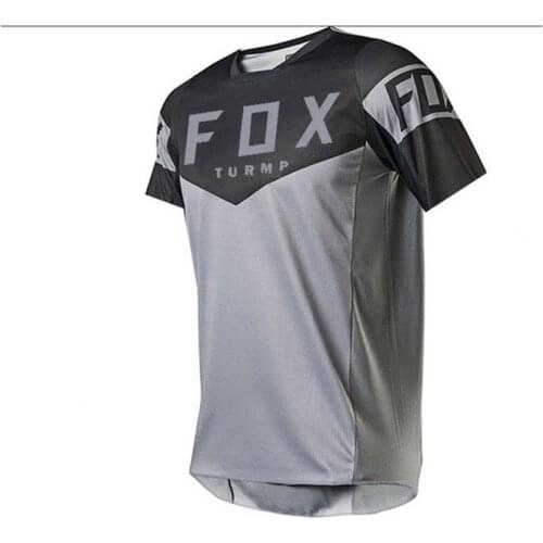 2021 turmp Fox Shirts Men Short sleeve Downhill Jerseys Mountain Bike Offroad DH Motorcycle Jersey Motocross Sportwear Clothing