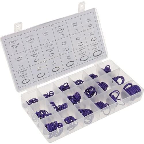 270 Pieces Car Air Conditioning A/C System HNBR O-Ring Assortment Kit Purple