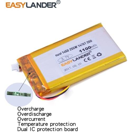 3.7V 1100mAh Replacement Rechargeable li Polymer Li-ion battery For GARMIN nuvi 1450 1470T 255W 1690 765 205W 200 200w GPS DVR
