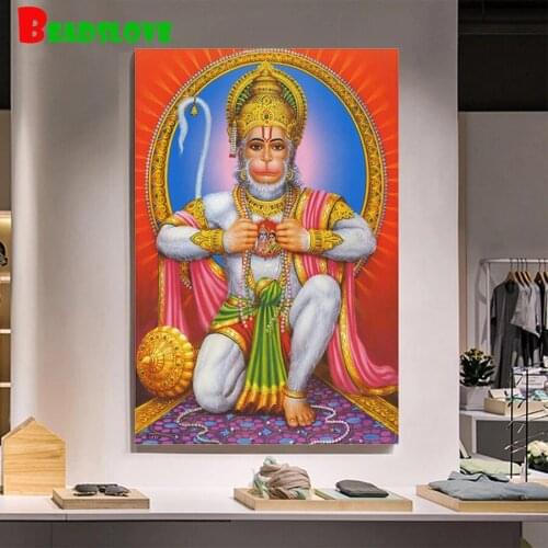 5D Home Decor Diamond Painting Hanuman God Religion Diamond Mosaic Sale Rhinestones Pictures Diamond Embroidery Full Display