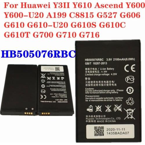 For Huawei Y3 II LUA L02 / L03 / L13 / L21 / L23 / U02 / U03 / U22 / U23 Ascend G700 Y600 G610S A199 C8815 HB505076RBC Battery