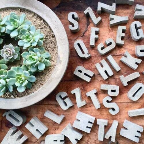 Alphabet concrete Molds Aromatherapy Gypsum Plaster Numbers Silicon Mold Capital Letter Concrete Mold