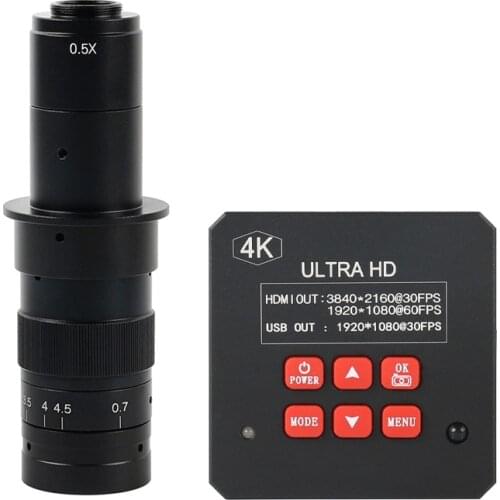 16MP 1080P Full HDMI HD Industrial Microscope Camera 60F/S Video Microscope Camera+4G TF Card+100X/300X C-Mount Lens