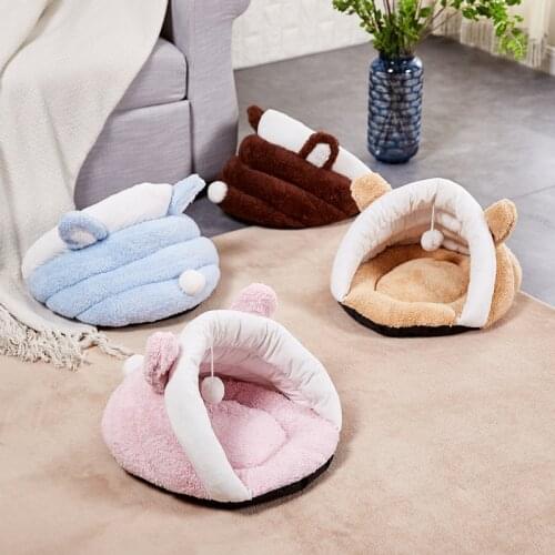 Cats House Dog Pet Accessories Plush Kennel Bed Cat Goods Litter Box Winter Puppy Cage Sleeping Bag French Bulldog Supplies
