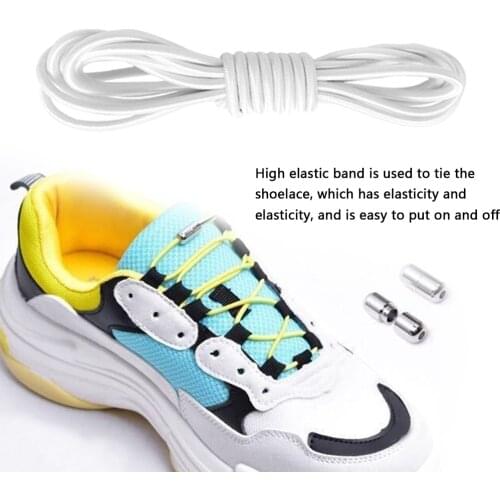 Elastic No Tie Shoelaces Semicircle Shoe Laces For Kids and Adult Sneakers Shoelace Quick Lazy Metal Lock Laces Shoe Strings
