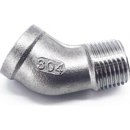 1/4" 3/8" 1/2" 3/4" 1" 1-1/4" 1-1/2" BSP Female To Male Thread 304 Stainless Steel 45 Degree Elbow Pipe Fitting Connector