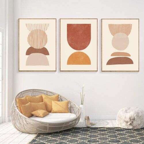 Boho Sun Moon Painting On Canvas Abstract Landscape Plant Wall Art Prints Posters Nordic Pictures Modern Living Room Home Decor