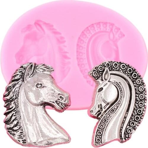 Horse Head Silicone Mold Cupcake Topper Fondant Mould DIY Cake Decorating Tools Cookie Candy Resin Clay Chocolate Gumpaste Molds