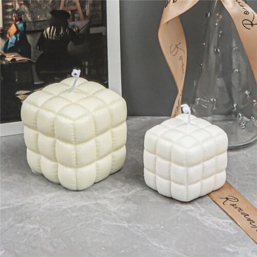 Simulation Soft Bag Silicone Candle Mold Modeling Cube Mould Sofa Wax Concrete Ornaments Rubik 3D DIY Handmade Decor Fragrance