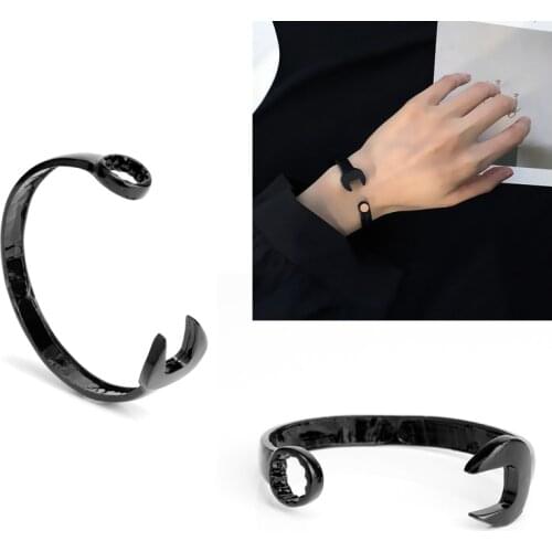 Creative Jewelry Worker Tools Wrench Bangles Opening Cuff Bangle Bracelets Man Women Punk Style Trinket Wristband