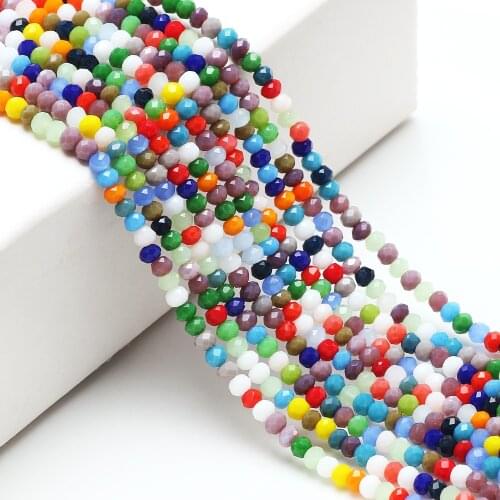 Czech Rondelle Beads Clear 2/3/4/6/8/10/12MM AB Crystal Faceted Beads For Jewelry Making Bracelet Earing Accessories