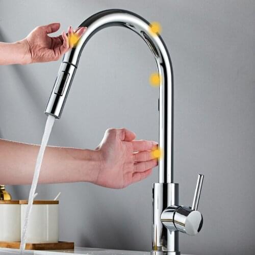 Kitchen Faucet Touch Sensor Faucet Pull-out Faucet Hot and Cold Faucet 304 Stainless Steel Faucet