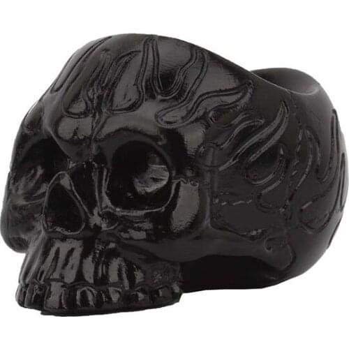 Small Black Skull Candlestick Beautiful And Practical Retro Halloween Resin Home Furnishings