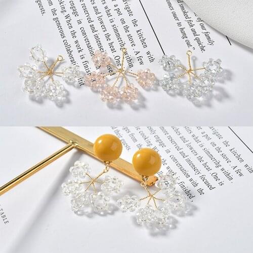 Min order 20pcs/lot color beads decoration Hand weaving branch shape copper floating locket charms diy jewelry earring making