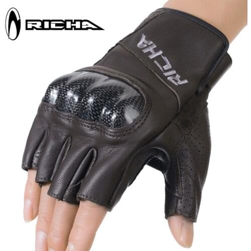 RICHA motorcycle gloves mens summer half-finger carbon fiber anti-fall breathable motorcycle riding gloves Moto rider equipment
