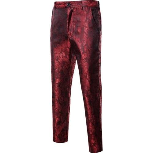 New Mens Fashion Wedding party nightclub stage performance Casual pants Personality printed Slim fit Male Joggers Trousers