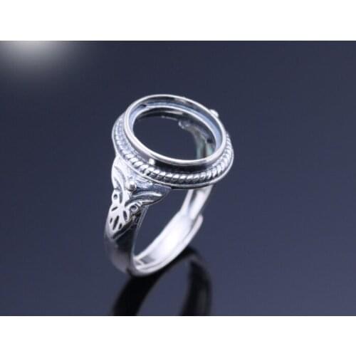 9.8*11.8mm 925 STERLING SILVER women Semi Mount Bases Blanks base blank Pad VINTAGE rings rings Setting set jewelry diy A2502