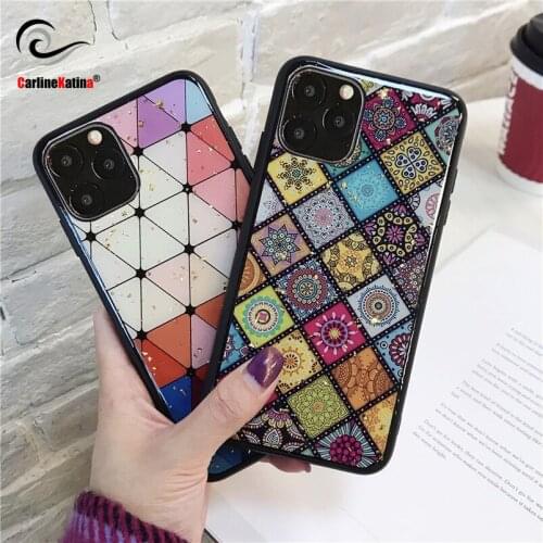 Luxury Retro Gold Foil Leopard Folwer Grid Love Case Cover Skin for IPhone 6 7 8 Plus 11 X XS Mas XR Shockproof