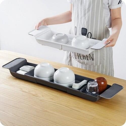 Retractable Bathtub Storage Rack Bath Tray Shelf Tub Multi-Function Bathroom Tools Towel Storage shelf Kitchen Sink Drain Holder