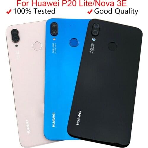 For Huawei P20 Lite Back Battery Cover Rear Glass Panel Door Housing Case For Huawei P20 Lite Battery Cover+Fingerprint Button