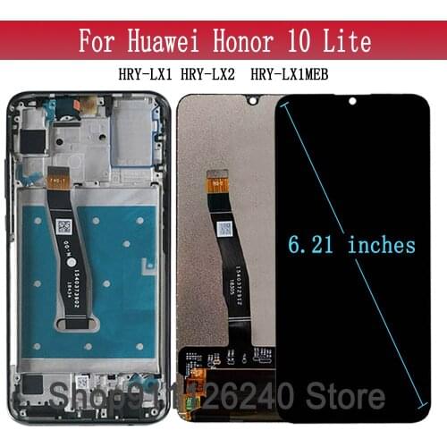 For Honor 10 Lite LCD Display Touch Screen Sensor Frame Replacement For Huawei Honor 10 Youth HRY-LX1 HRY-LX2 HRY-LX1MEB Screen