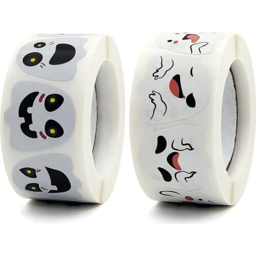1 Roller Halloween Ghost Sticker Toy Gift Sealing Stickers Labels Baking Wedding Decoration Party Decoration Stickers