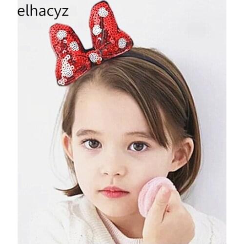 1PC Classic DOT Bow Hairband Sequin Bows Hair Band Cute Girls Chic Padded Dot Headband New Trendy Party Headwear Hair Accesories