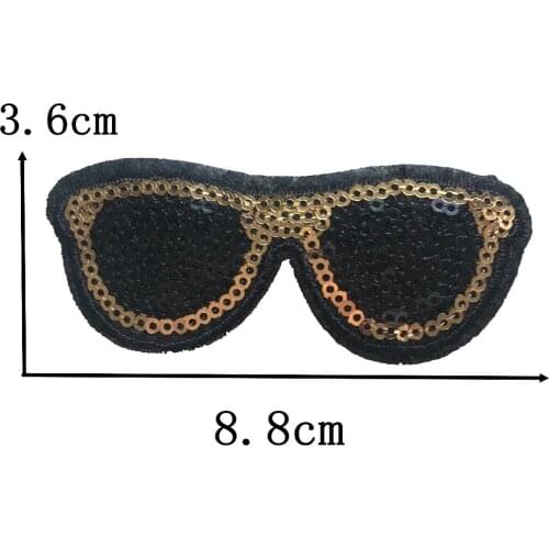 10PCS New Arrival Sunglass Patches for Clothes Iron on Sequns Cloth Patches DIY Decoraion Accessories Embroidered Appliques